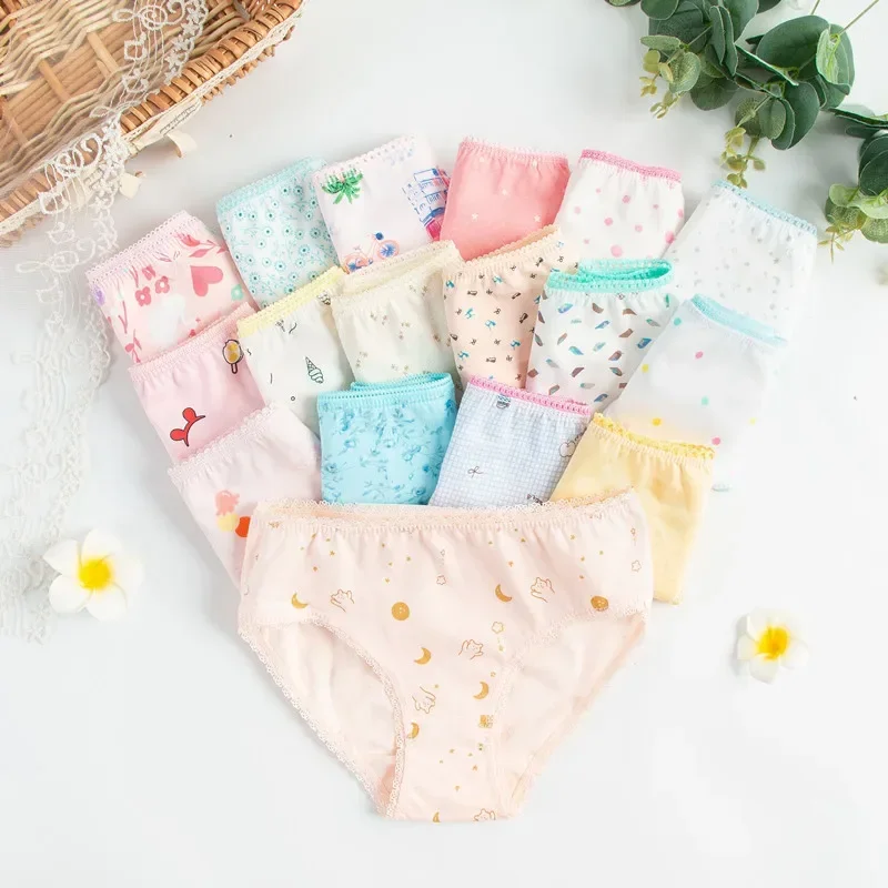 12pcs/Lot Girls Underwear Briefs Panties Baby Kids Pants Short Children Princesses 2-12Year