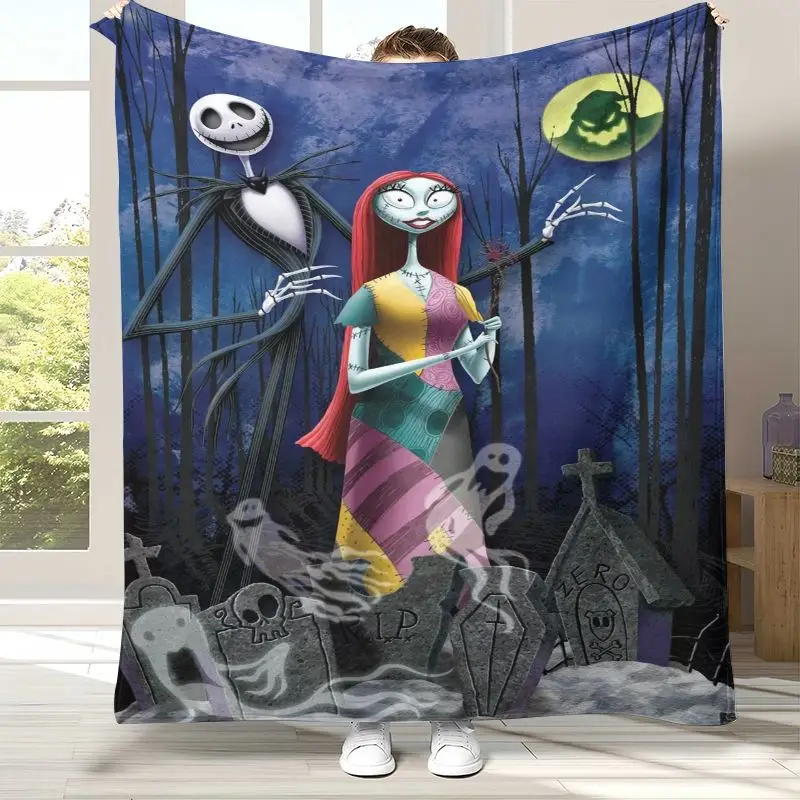 Cartoon N-Nightmare Before Christmas Jack Halloween Weiche Flanell-Decke, Gemütliche Decke für Bett, Sofa, Wohnzimmer, Heimdekoration – Detail 6