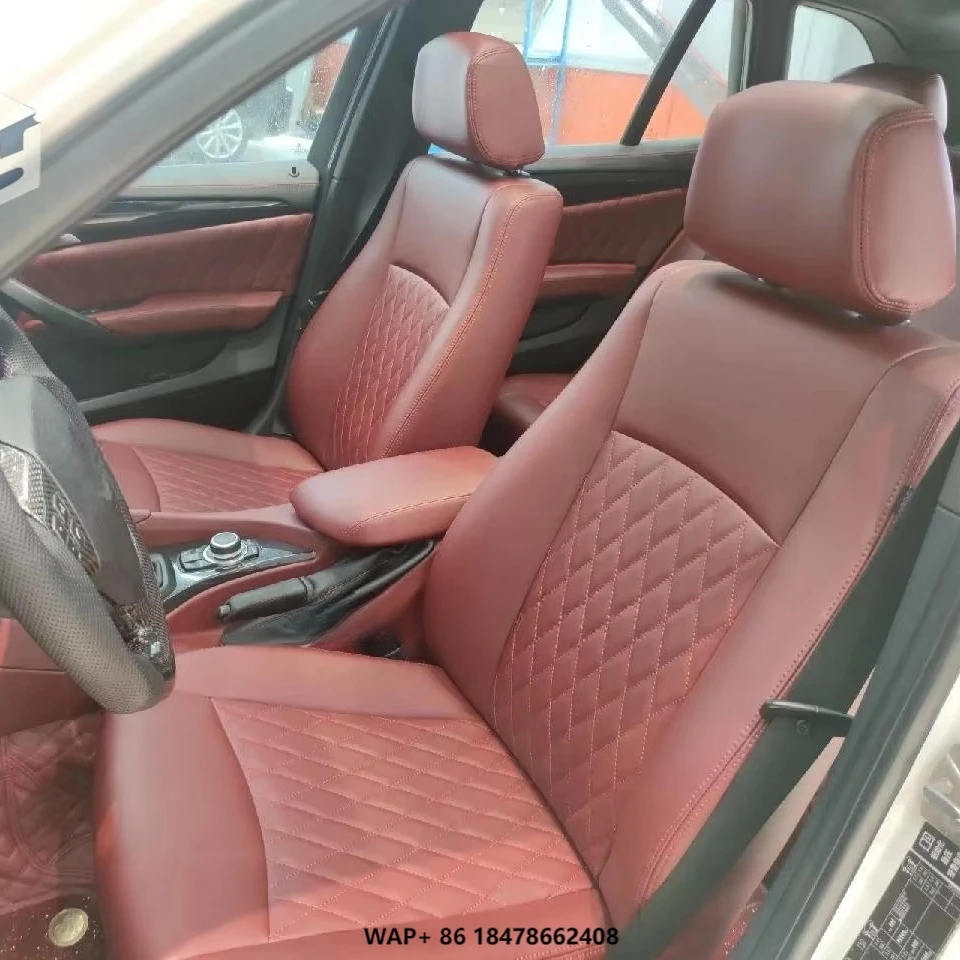 

Luxury Nappa Leather Original Custom Fit for 2005-2024 B Series M3 M4 M5 X3 X5 X6 325 Car Rear Seat Covers Cushion Red