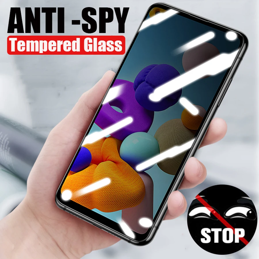 Anti Spy Privacy Tempered Glass For Samsung Galaxy A21S 6.5