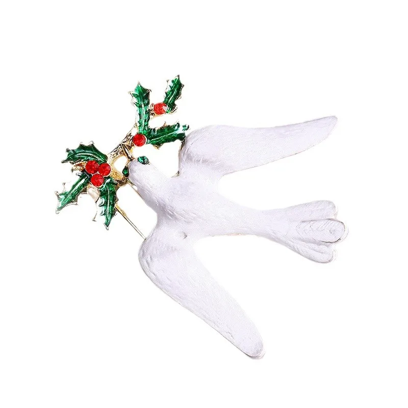 white peace dove brooch, fashion women\'s men\'s badge lapel pin jewelry