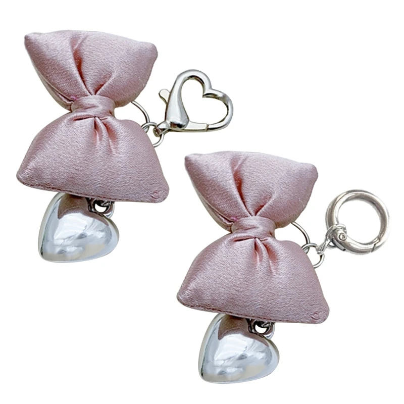 Pink Bowknot Keychain Durable Craftsmanship Keyring Convenient Mobile Phone Accessory Pendant for Keys Bags Backpack