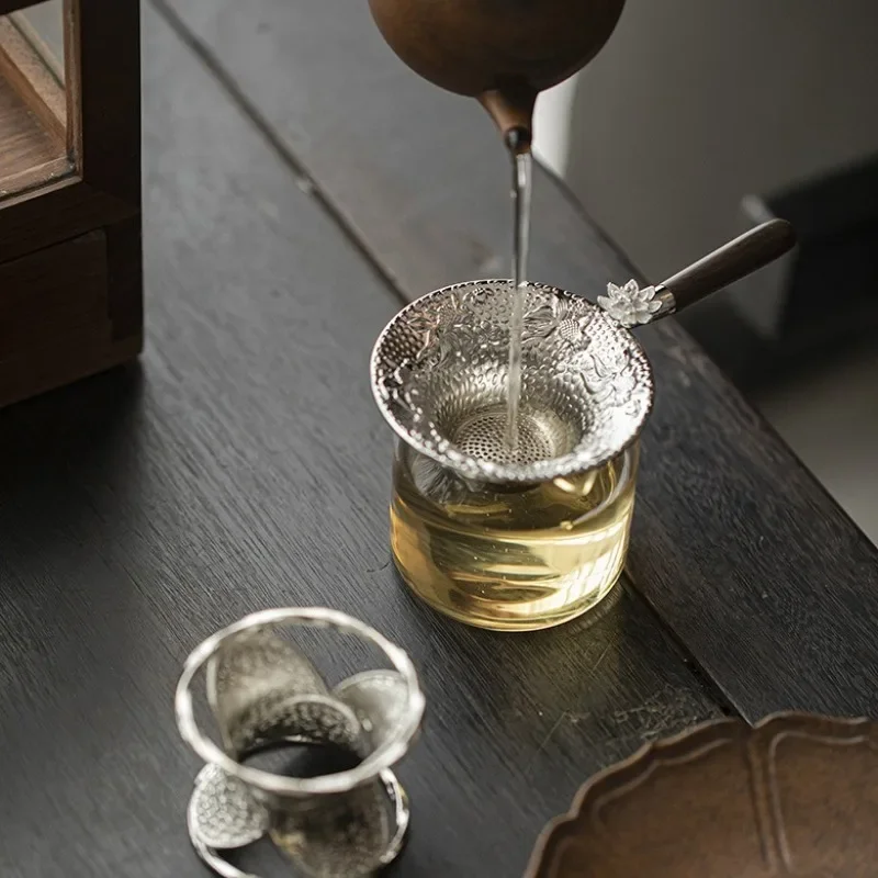 شبكة معدنية مصفاة شاي الفولاذ المقاوم للصدأ تصفية غربال Teaware الدانتيل الشاي استنزاف مفيدة الشاي Infusers اكسسوارات المطبخ