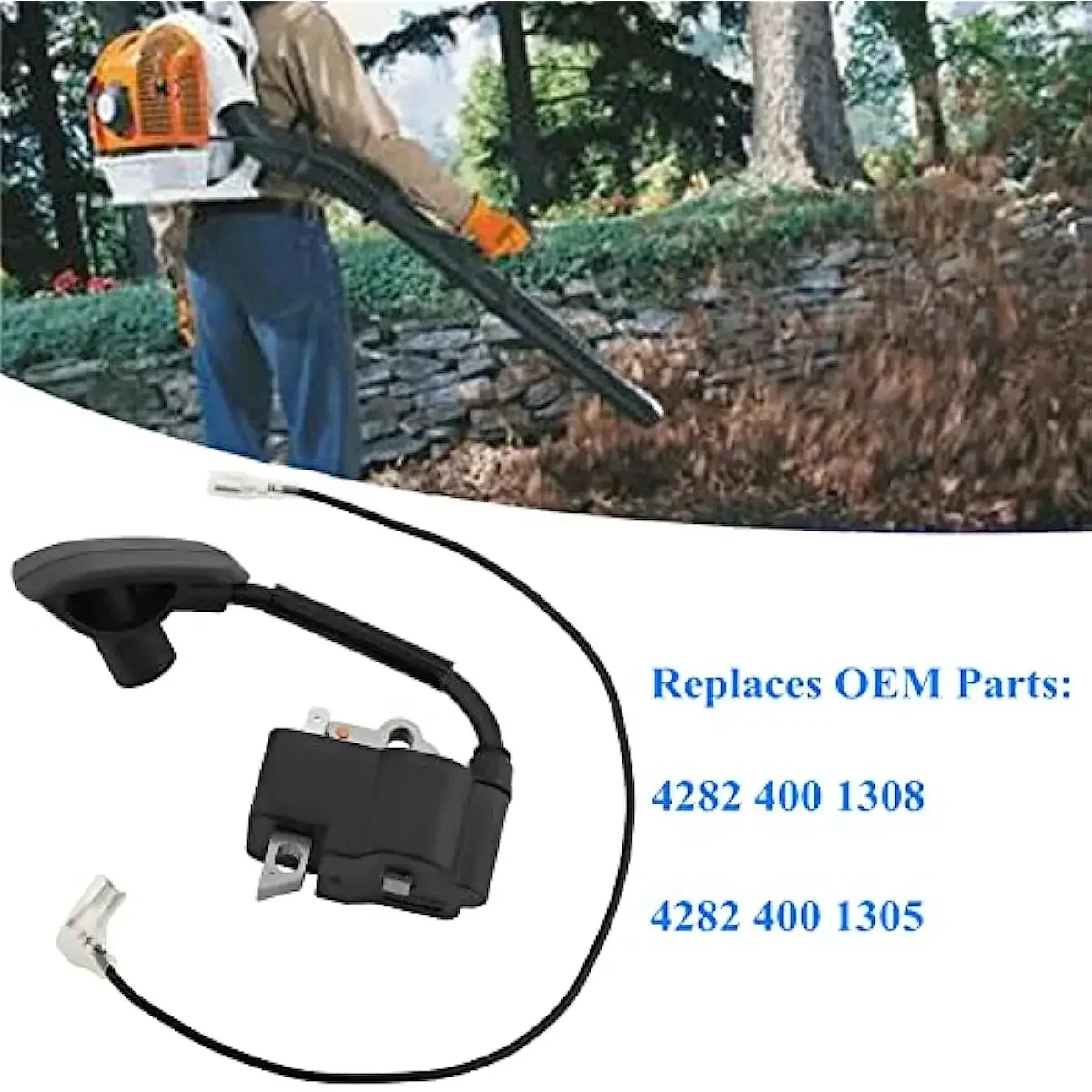 Ignition Coil 4282 400 1305 for Stihl BR500 BR550 BR600 Backpack Blowers, Replaces 4282 400 1308