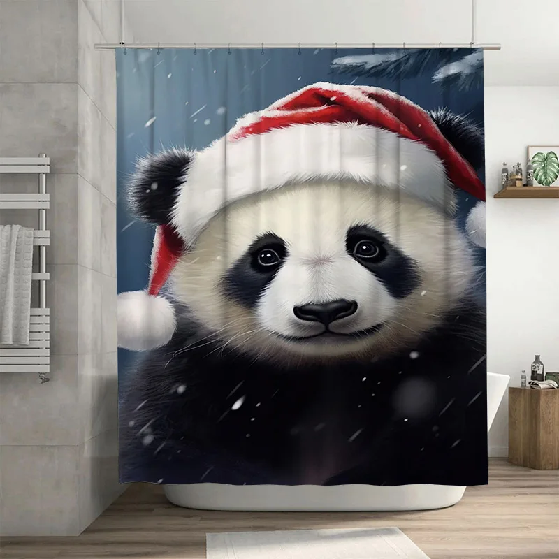 

Tuniu Adorable Penguin Shower Curtain Cute Waterproof Bathroom Decor Farmhouse Style Washable Fabric Liner Vintage Coastal Theme