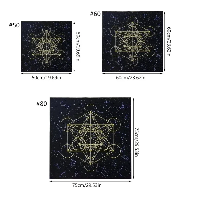 Altar Tarot Cloth Metatrone\'s Cub Crystal Grid Tablecloth Tarot Divination Cards Table Cloth Tapestry Witchcraft Supply