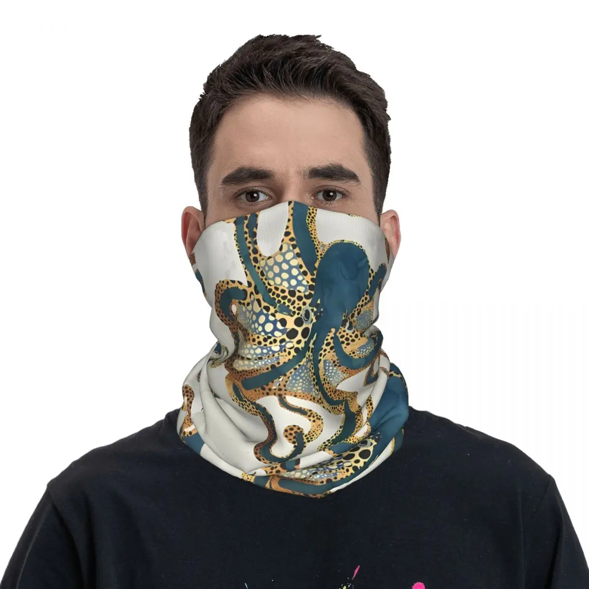 Meeres bewohner Quallen Tintenfisch Wal Schal Halstuch Hals Gesichts maske Polyester