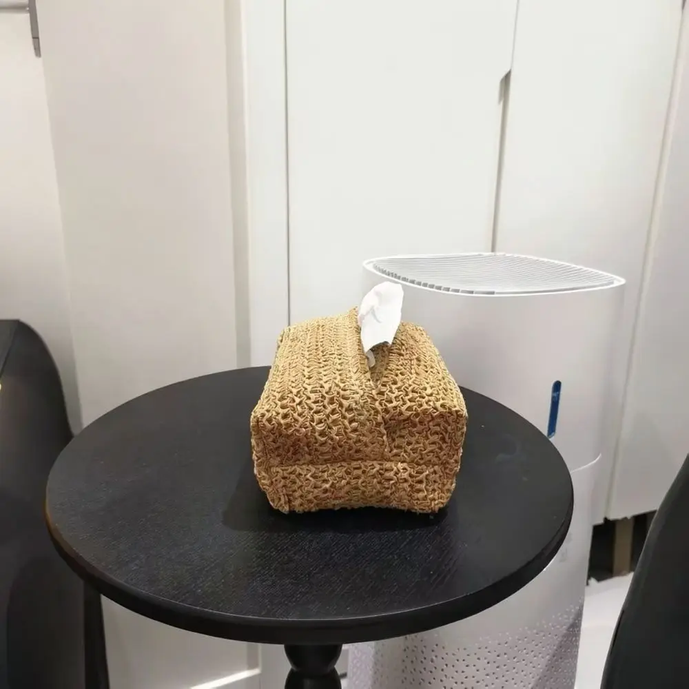 Woven Texture Fabric Tissue Box Modern Minimalist Napkin Holder Storage Case For Dining Room Kitchen Car Decor