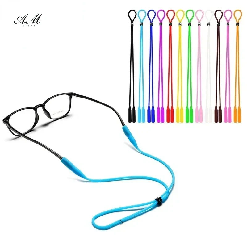 1 PC Adjustable Elastic Silicone Eyeglasses Straps Sunglasses Chain Sports Anti-Slip String Glasses Ropes Band Cord Holder