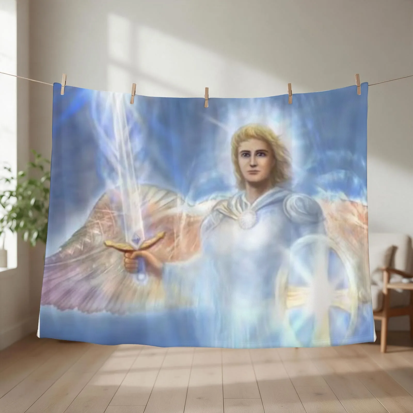 Saint Michael The Archangel Throw Blanket couch cozy soft plush fuzzy picnic outdoor blanket
