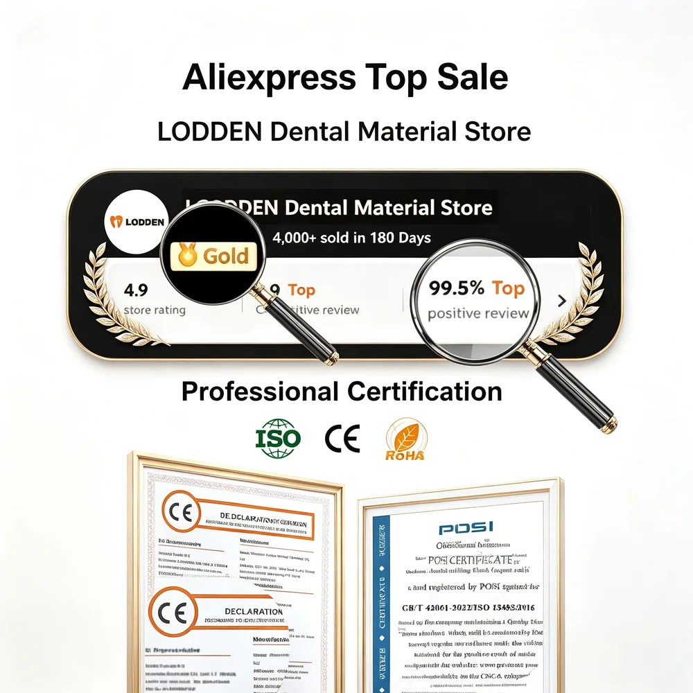 Bloques de Zirconia Multicapa LODDEN 4D Pro para Laboratorio Dental, 8 Capas, para Corona y Puente CAD CAM, 98x10-25mm, 43%-57% de Alta Resistencia