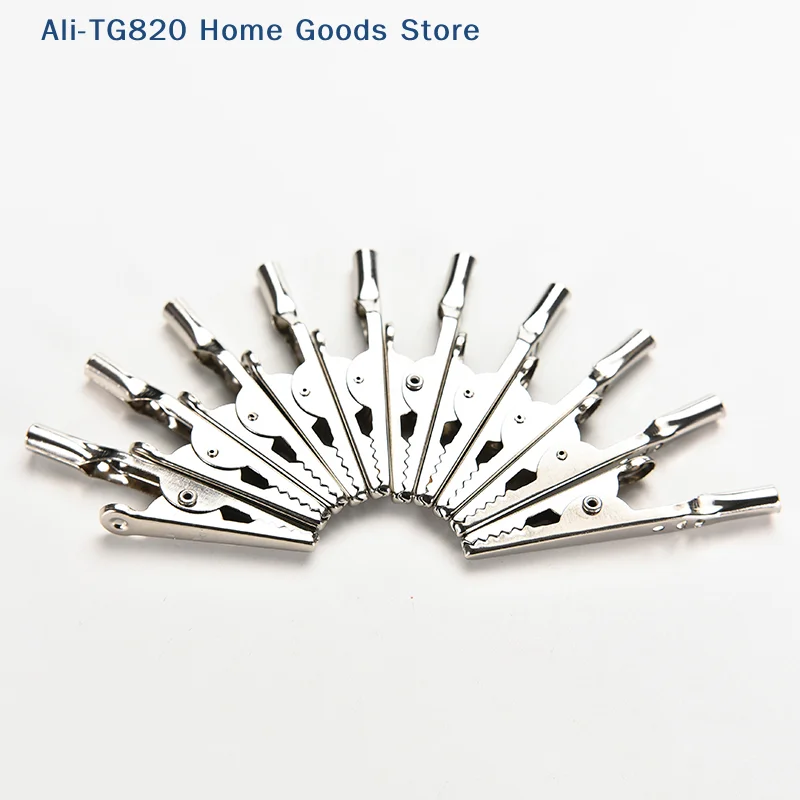 [TG820]10x Stainless Steel Alligator Crocodile Test Clips Cable Lead Screw Probe Fixing