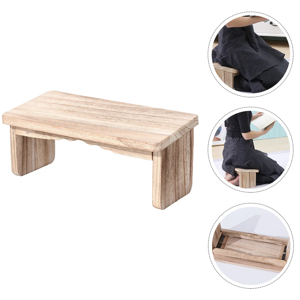 

Wooden Meditation Stool Foldable Portable Durable Zen Bench Home Kneeling Stool Non-Slip Foldable Wood Stools Meditation Bench