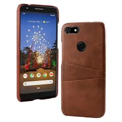 For Google Pixel 3A 3A XL Case Retro Calf Grain PU Leather Slim PC Hard Cover For Google Pixel 3 3 XL 2 2 XL 4 Case Card Slots