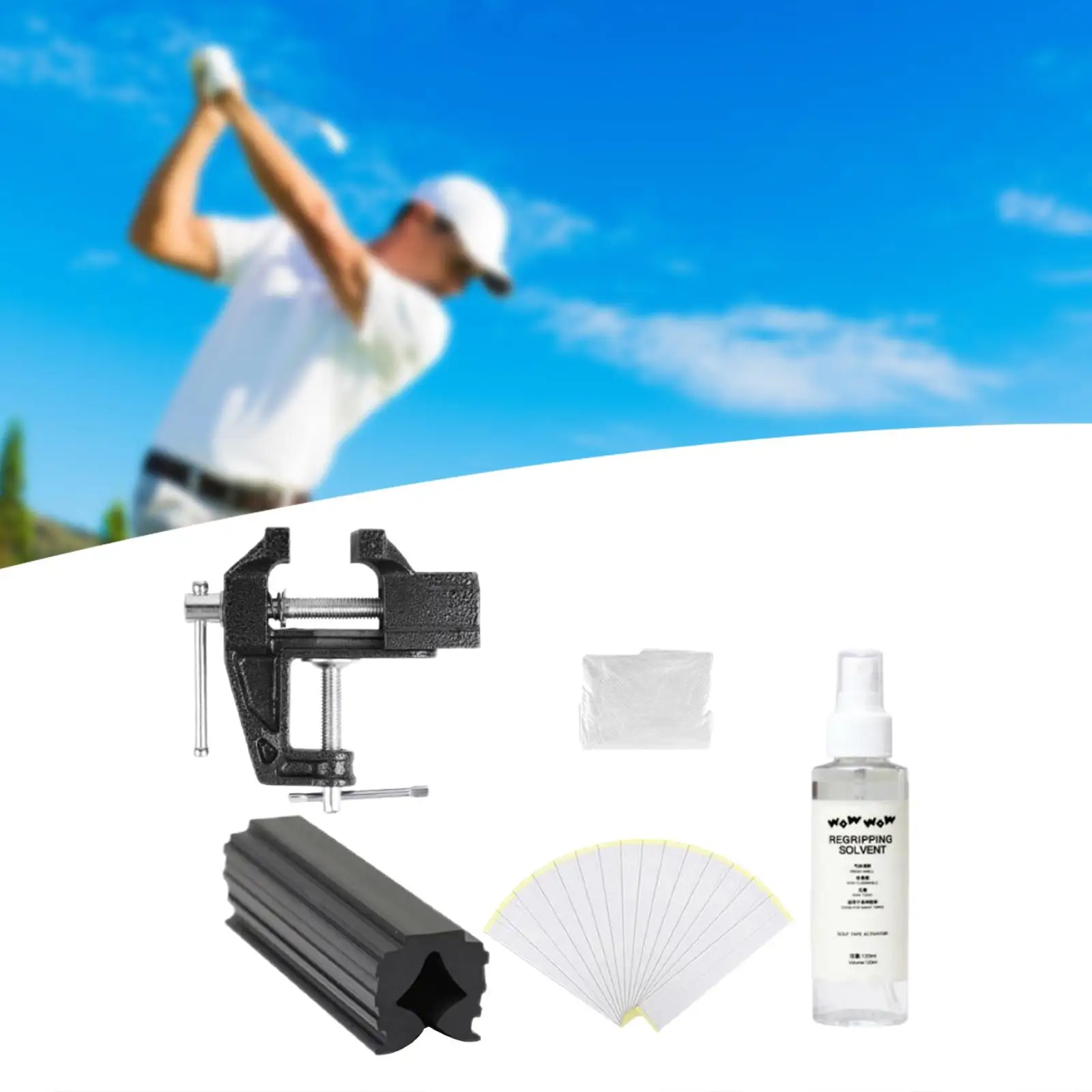 

Golf Club Grip Repairing Golf Club Regripping Tool Set for Golf Drivers, Wedges,