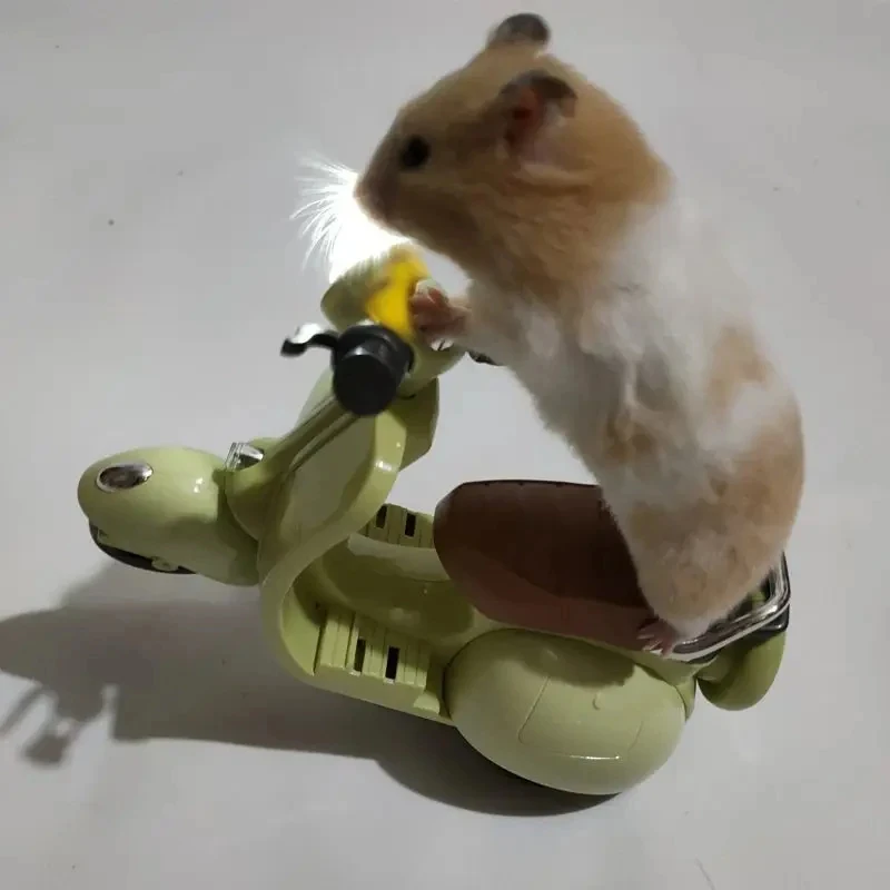 Hamster Toys 360-degree Rotation Motorcycle Lighting Electric Pet Rat Toy Hamster Accessories Motorcycle Electric Toys Rabbit