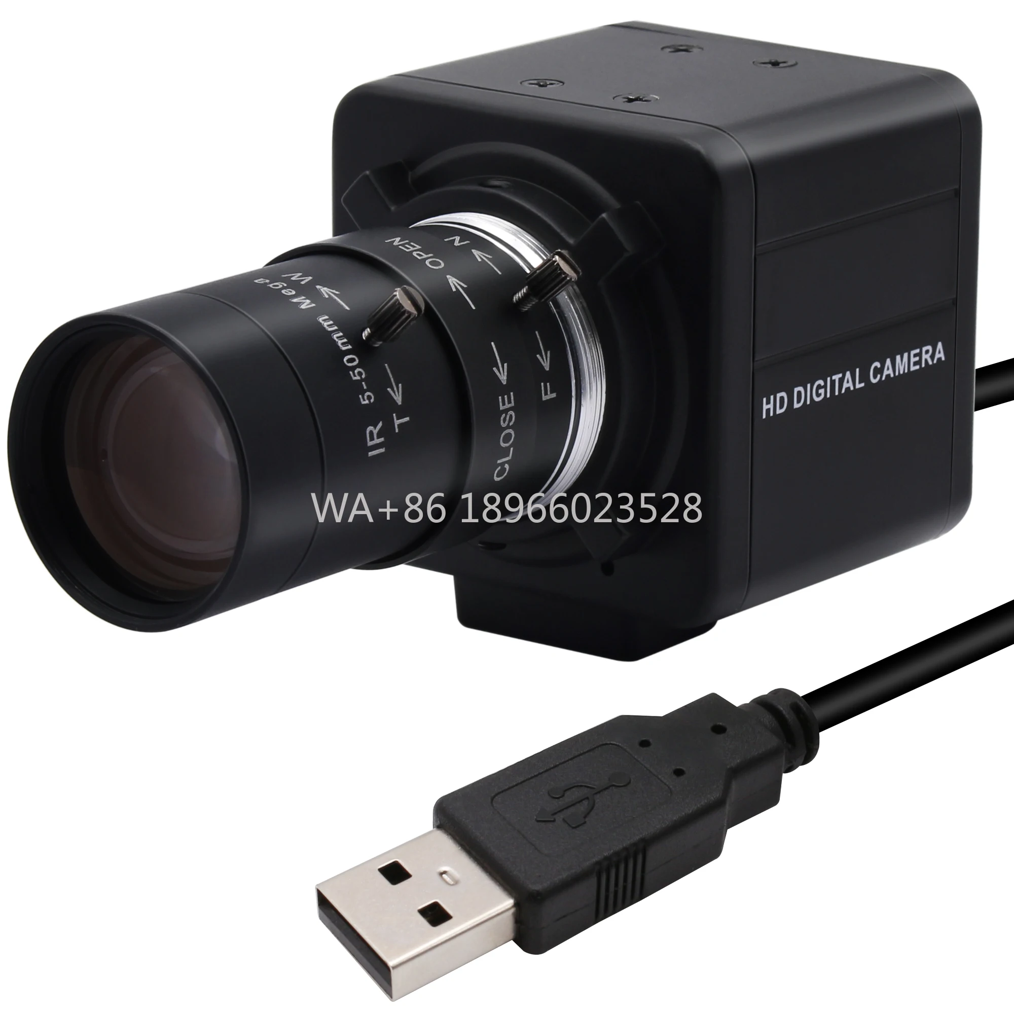 Kamera internetowa ELP 16MP High Definition z obiektywem zmiennoogniskowym CS, ręcznym zoomem, przetwornikiem IMX298, kolorowa kamera HD USB2.0 do komputera, kamera przemysłowa do druku 3D