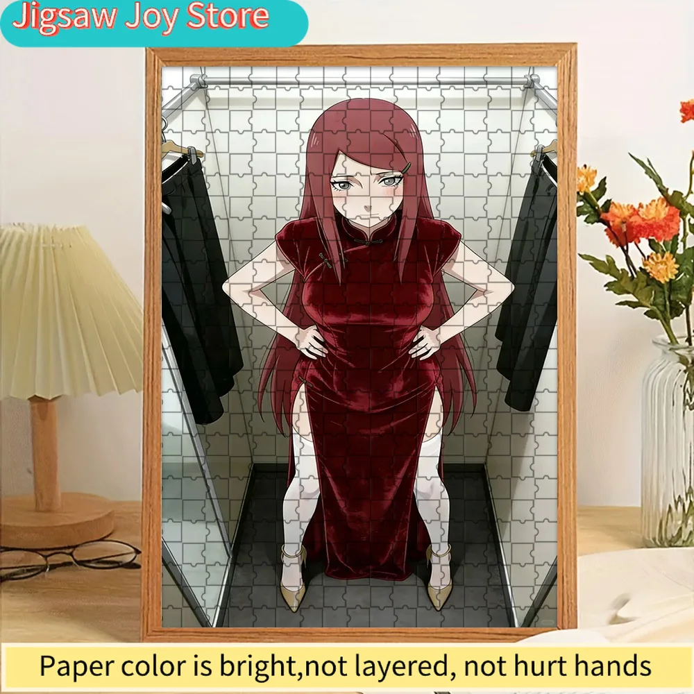 

Anime Naruto Kushina Uzumaki Red Velvet Cheongsam Fitting Room Scene Paper Puzzle, Premium High Definition Vivid Print, Smooth B