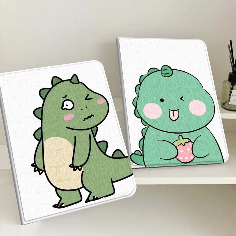 

Cute Dinosaur Strawberry Image Gift For Apple iPad Pro Air 13 2 7th 6th 2025 M2 M3 M4 M512.9 13 inch Foldable Tablet Case