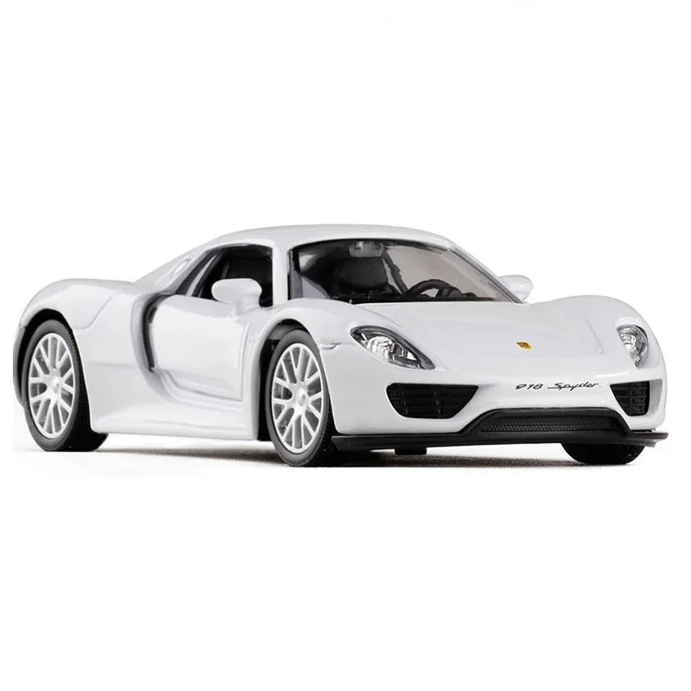 RMZ City 1/36 Porsche 918 modello di auto sportiva in lega pressofuso simulazione in metallo tirare indietro il modello di auto giocattolo per la collezione regalo dei ragazzi