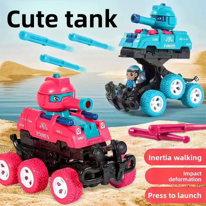 الأطفال الاصطدام تشوه دبابة سيارة لعبة الصبي معركة تنافسية إطلاق بالقصور الذاتي على الطرق الوعرة لعبة دبابة سيارة