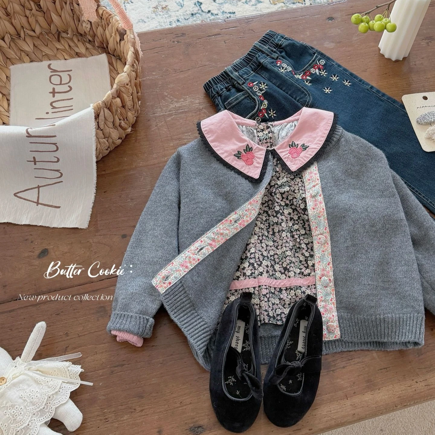 Girls Sweater 2026 Spring and Autumn New Childrens Clothing Korean Style Girl Baby Foreign Tie-color Floral Sweater Cardigan