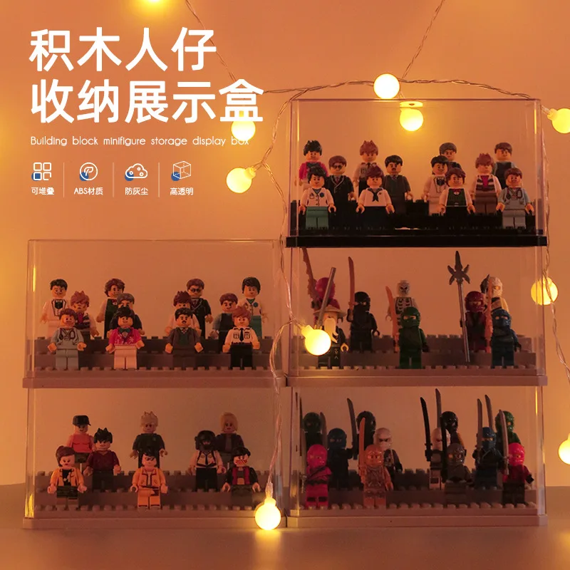 3-layer transparent acrylic display box hand-held storage Lego model storage box toys up to building blocks dust box.