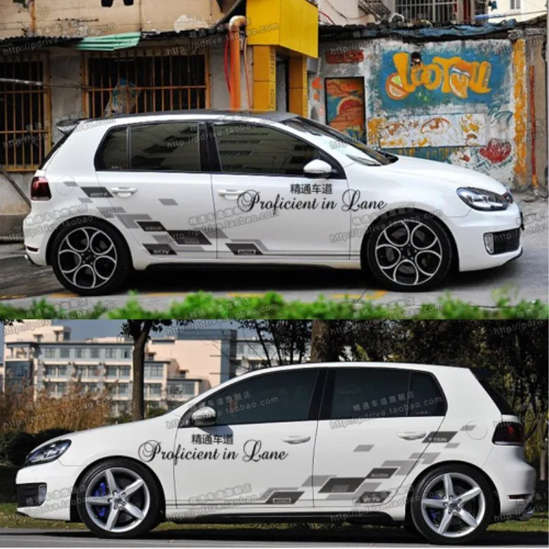 New custom car stickers sports vinyl car decals FOR Volkswagen WV Golf 6 Golf 7 Golf 8 GTI car trim foil accessories