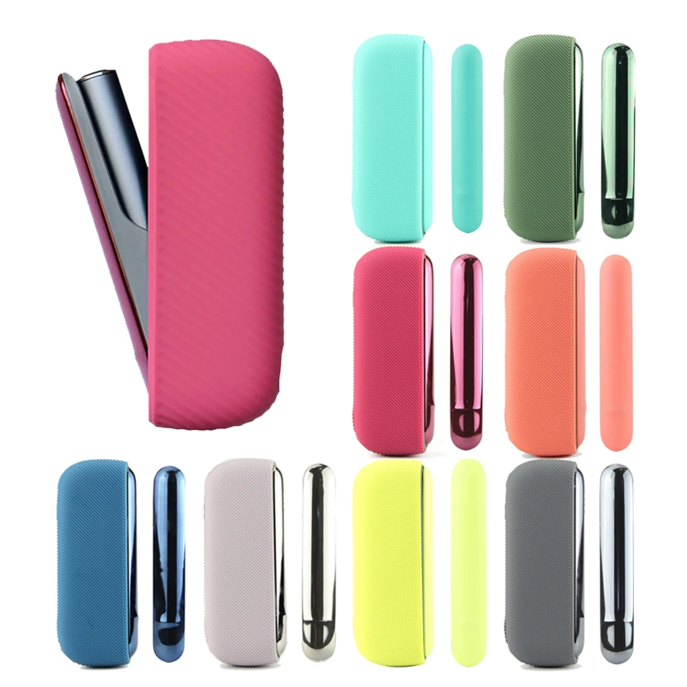 For IQOS ILUMA I Silicone Case Set Macaron Colors + Electroplated Mirror Side Cover For IQOS ILUMA I Stylish Drop Protection
