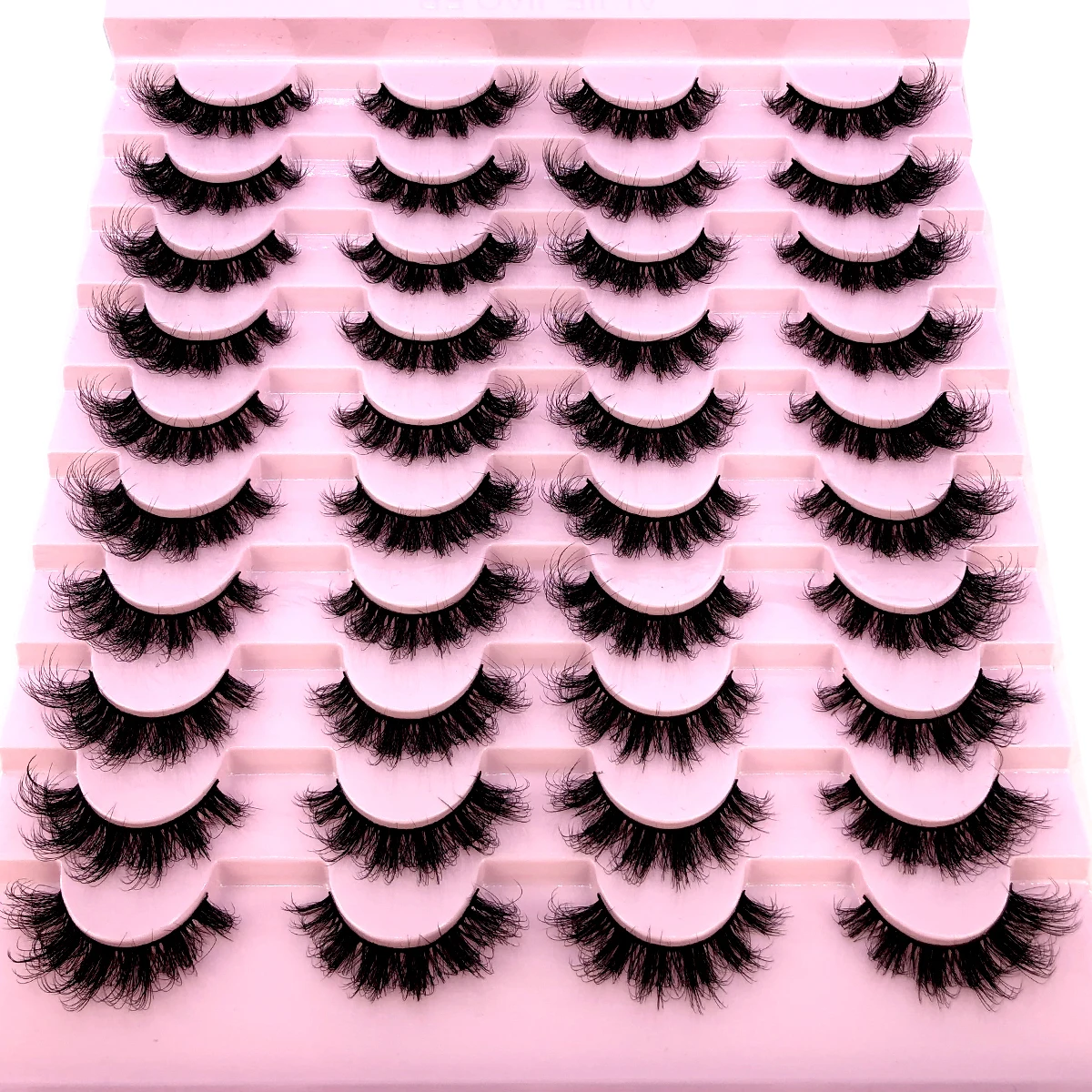 20 Pairs Russian Strip Lashes Mink Fluffy 3D Faux Mink Lashes Makeup Messy False Eyelashes Fluffy Thick Lashes - Eyes Makeup Se
