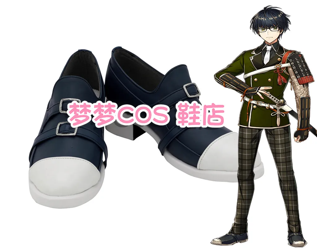 

Anime ONLINE Kotekirie Cosplay Shoes Black Short PU Leather Flat Sole Boots For Halloween Carnival