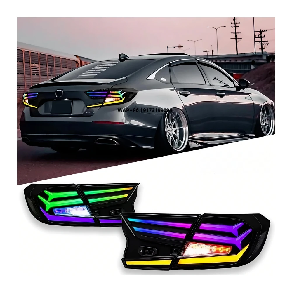 

Accord 10th RGB Taillight 2018-2021 LED Taillight Fog DRL Brake Turn Signal Lamp Plug and Play Automotive Accessories