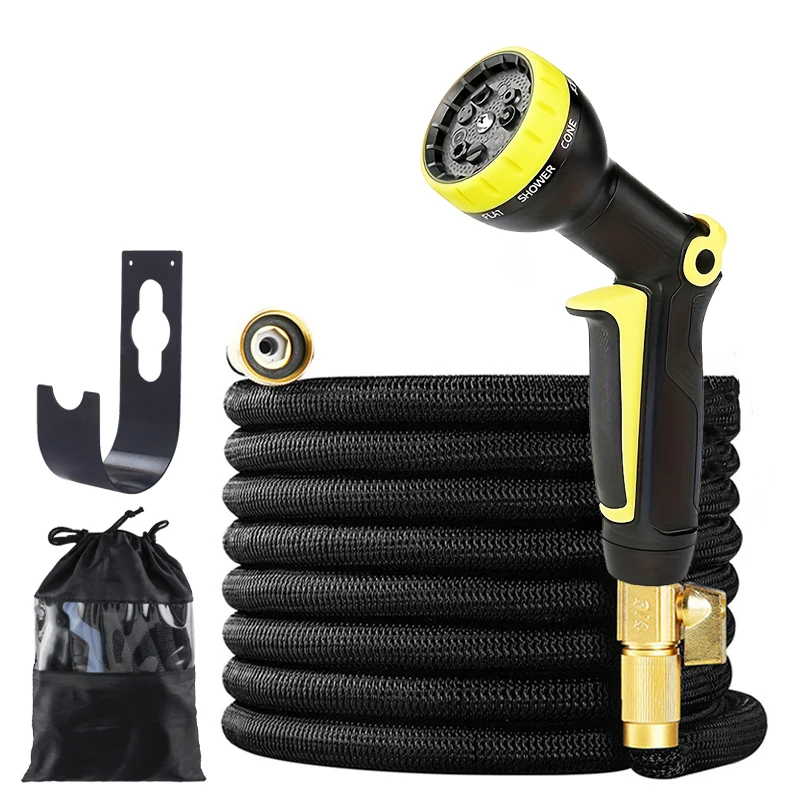 Gardening Expandable Rubber Hose, High-Pressure Spray Gun, Multi-Mode, With Storage Bag And Hook, Easy To Store, Garden Supplies