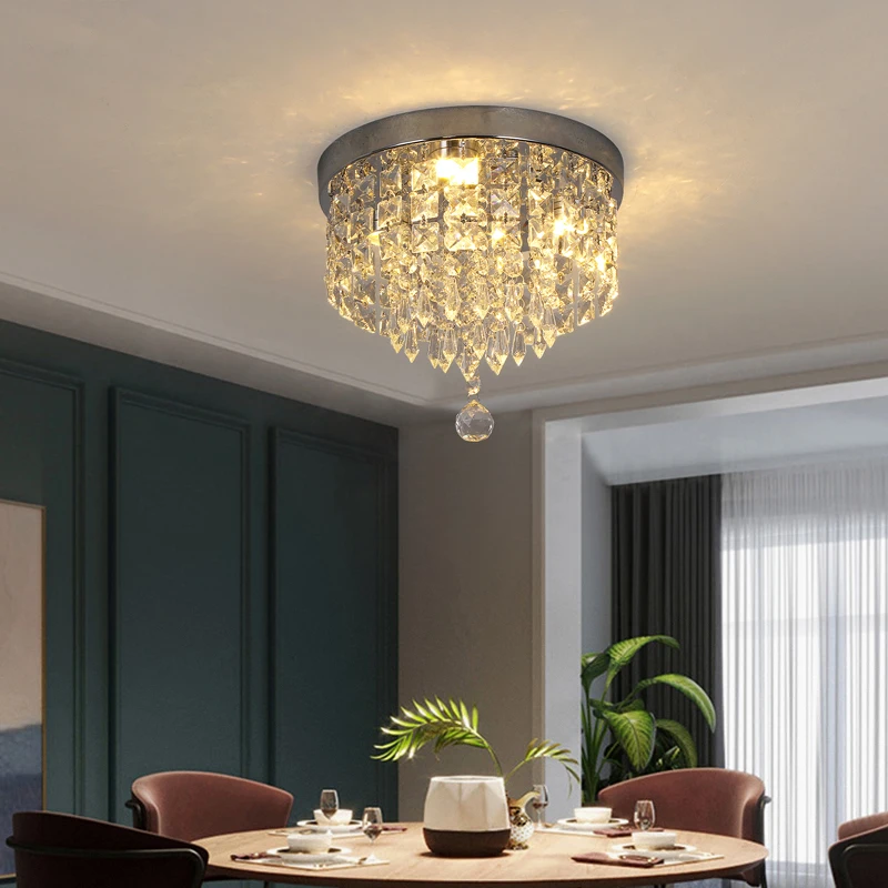 Crystal LED Ceiling Lamp Modern K9 Dinning Table Ceiling Chandelier Living Room Indoor Decora Lustres Lighting Fixture Home Deco