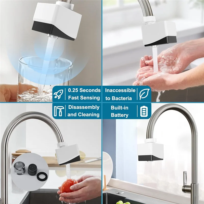 Adattatore per rubinetto Touchless Adattatore sensore di movimento intelligente SR-T01 Adattatore per rubinetto con sensore automatico per rubinetto da cucina e bagno-AT64