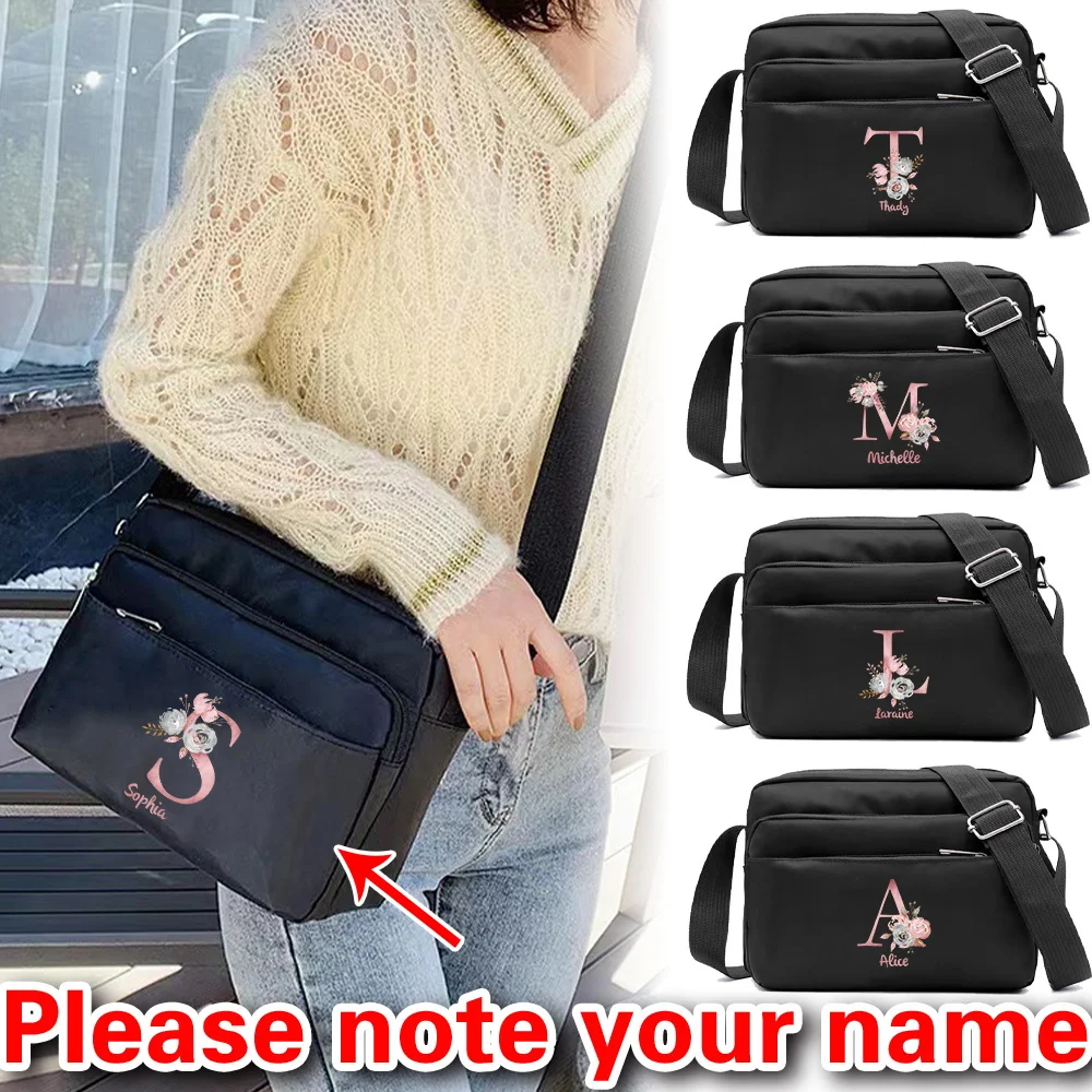 

Personalized Customization Name Black Work Commuting Crossbody Bag Shoulder Bag