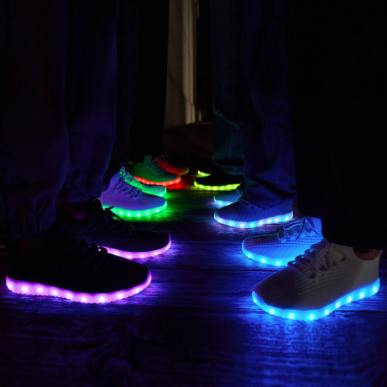 Tägliche Freizeitschuhe für Herren, Schuhe mit schillernden Lichtern, atmungsaktive Mesh-Laufschuhe, weiche und bequeme Herrenschuhe – Detail 11