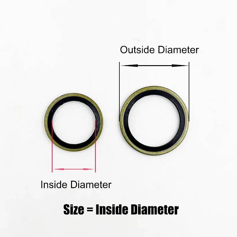 120/100 Stück gebundenes Dichtungsring-Set, Metall, Gummi, Ablaufschraube, Sanitärdichtung, ölbeständig, kombinierte Hochtemperatur-Dichtungsscheibe – Detail 5