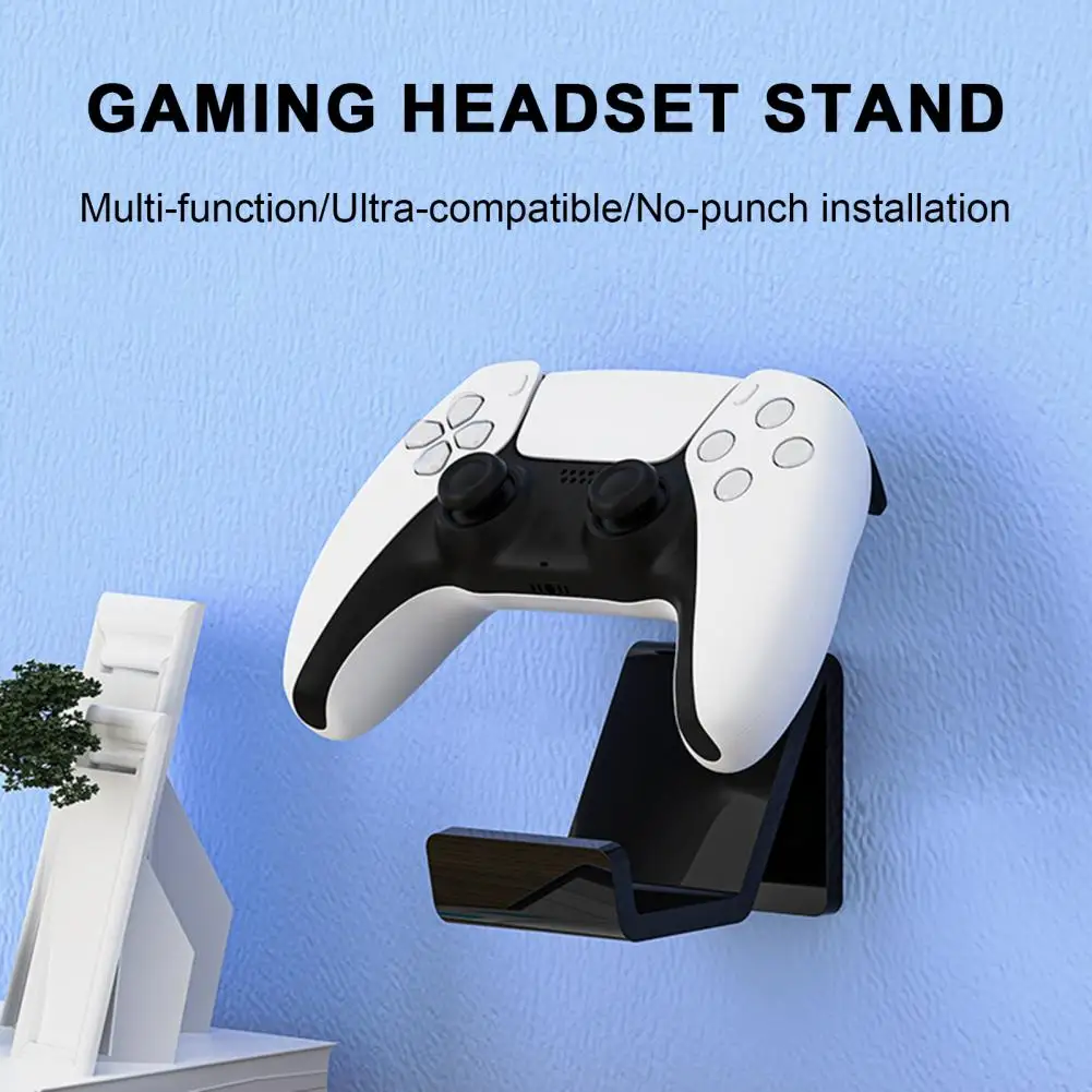 Gaming Headset Stand Headset Holder for Gaming Desk Heavy-duty Wall Mounted Gamepad Holder for Ps5 Switch Space-saving Storage