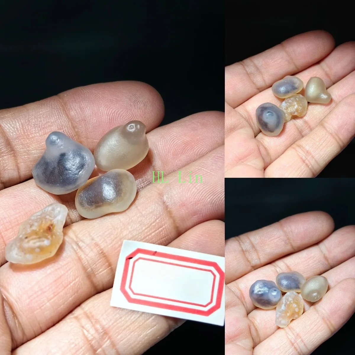 Shelf Display Vibrant Color Candy Agate,Glass Vial Set, 10-15mm Natural, River Stone Collection.Candy Agate