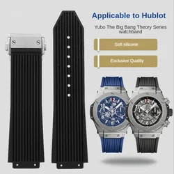 For Hublot Watch Men's Strap Yubo Big Bang Fusion Silicone Convex Interface Soft Waterproof Black Blue Strap 17 19mm Accessories