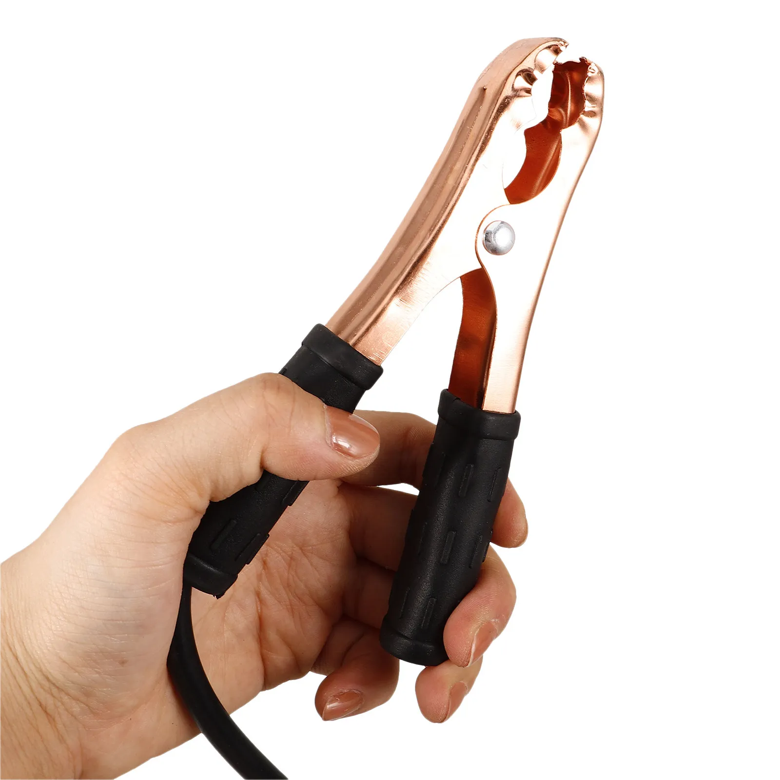 

2 шт. автомобильные зажимы для пусковых кабелей, медные резиновые зажимы, стабильные токопроводящие, для замены стартерных кабелей, аварийные зажимы