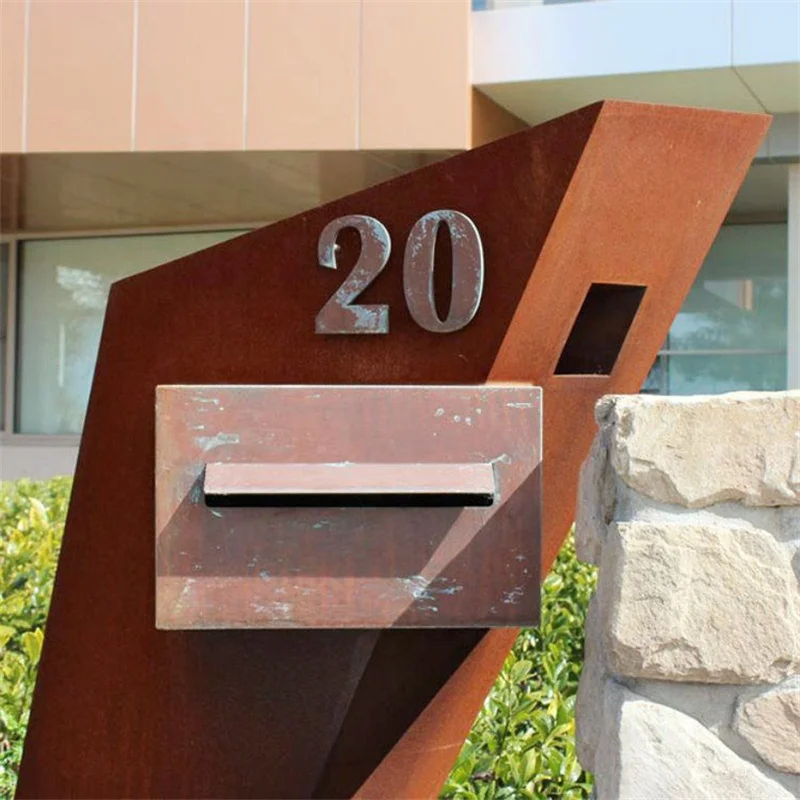 Rusted Look Waterproof Residential Curbside Mailboxes Parcel Letter Box