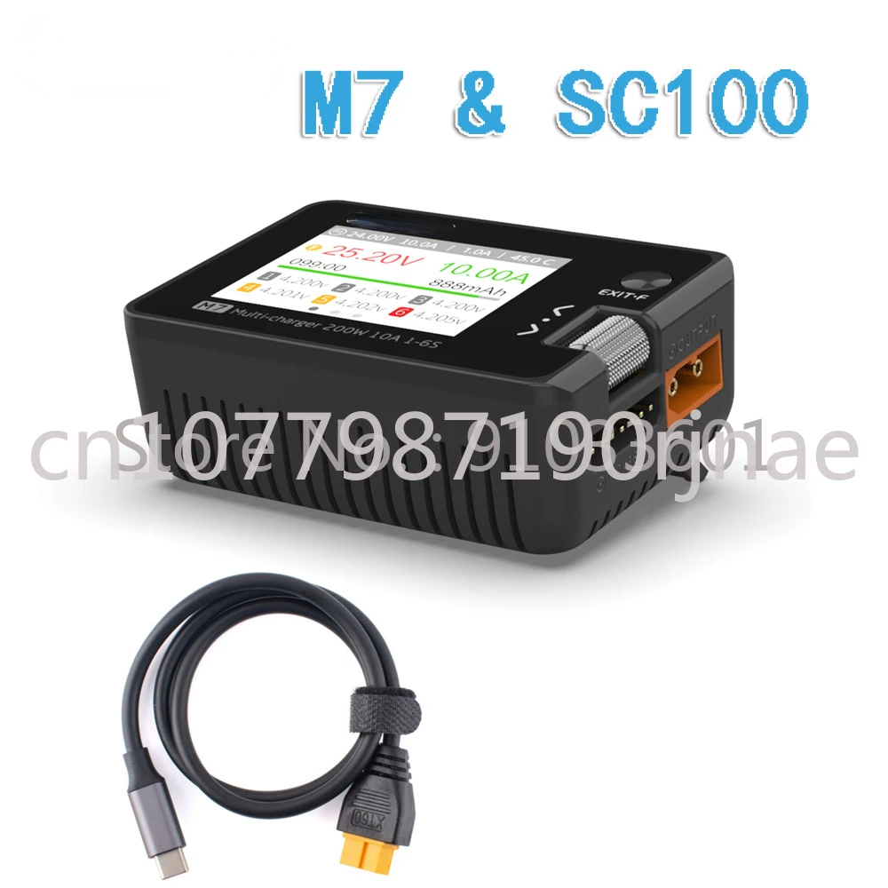 Imagem -02 - Ferramenta Servo Tester Multi-function Carregador de Equilíbrio Inteligente Esc Motor Tester 100w Adaptador 100 Toolkitrc m7 200w 10a Saída 16s