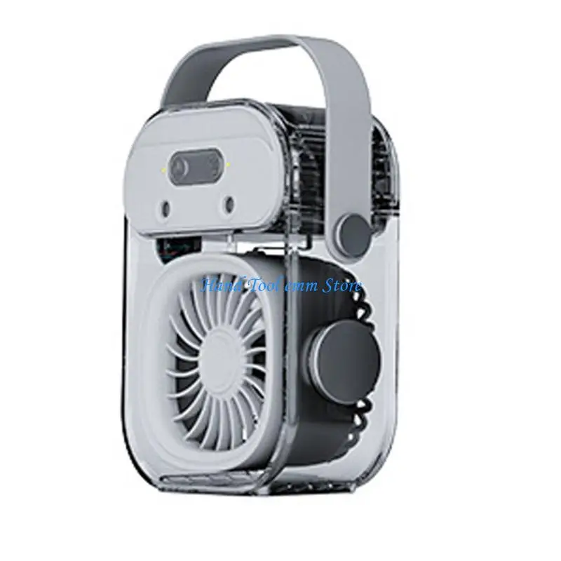 H37F Portable Desk Fan Misting 3 Speed Adjustable Rechargeable Battery Handheld Chiller