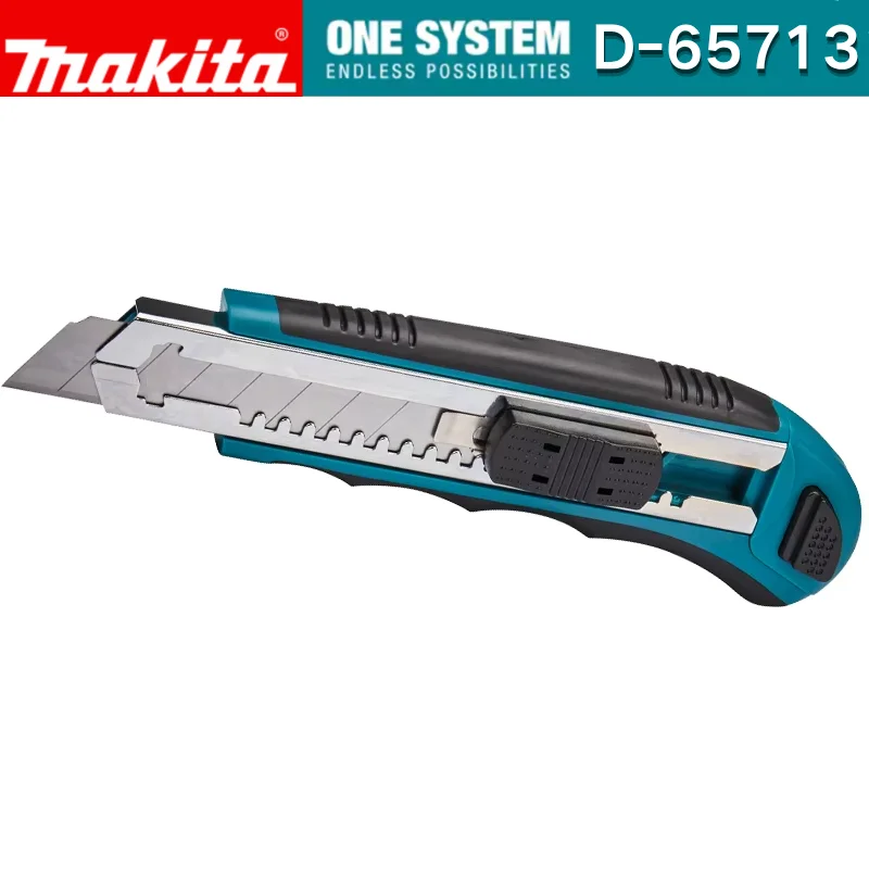 Makita D-65713 Utility knife 18mm Slide Lock Snap Off Knife Easy Loading 8 Blades Retractable Sharp  Professional Cutting Tool