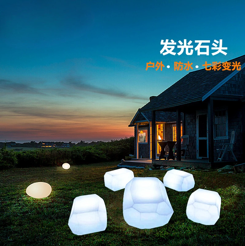 Led luminous stone lamp solar garden landscape floor lamp