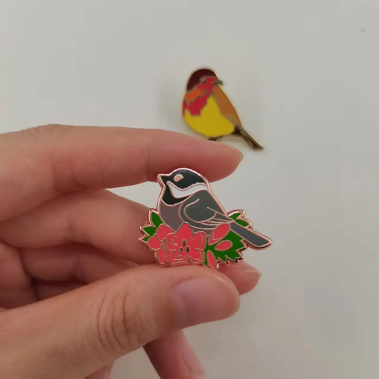 Cute Little Chubby Bird Badge Cartoon Animal Brooch Natural Wild Jewelry Backpack Decoration Accessories view 4