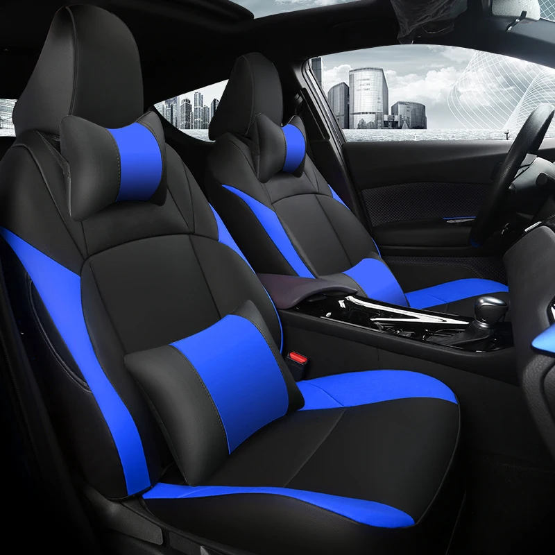 Custom Car Seat Covers Headrest For Toyota CHR 2018 2019 2020 2021 2022 2023 CH-R Car Neck Pillow Seat Protective Cover Cushion