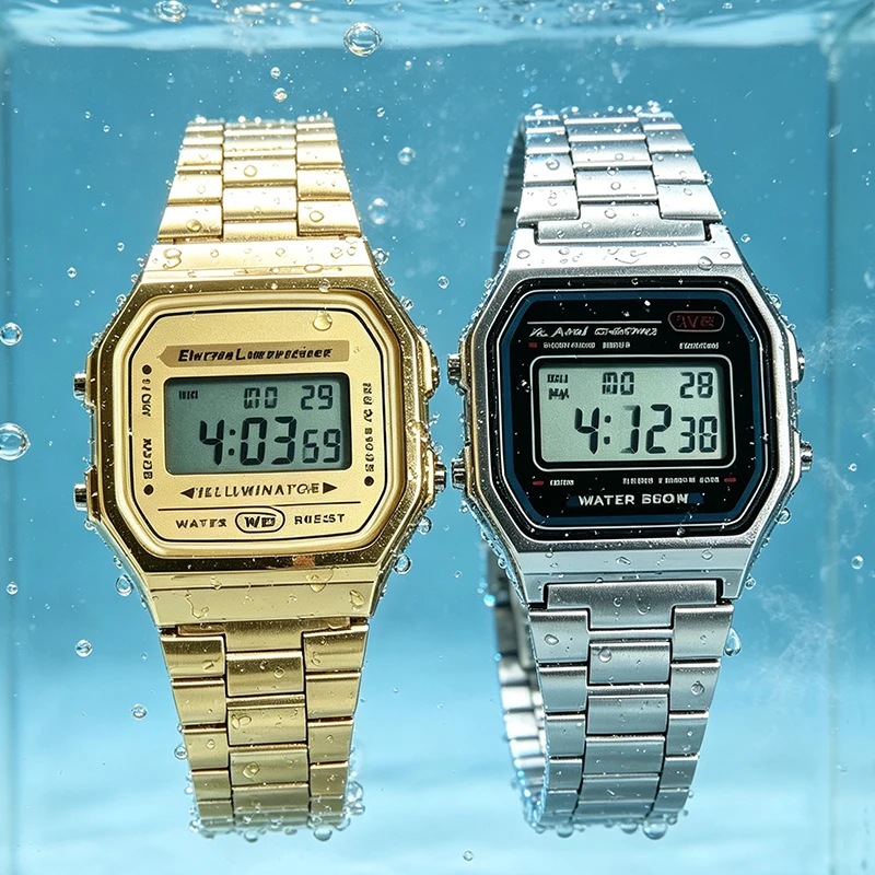New Classic Small Square F91W Stainless Steel Digital Watch Waterproof LED Electronic Wrist Watch Minimalist Decor